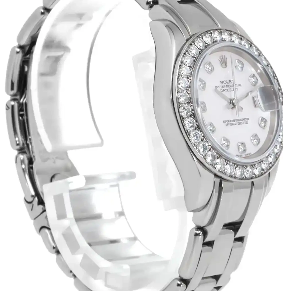 Prestigious Jewellers White Rolex 80299 Gold Datejust 0618